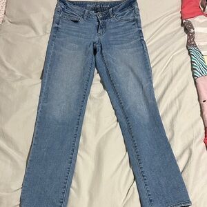 American Eagle Outfitters Women's Light Blue Straight Leg Jeans